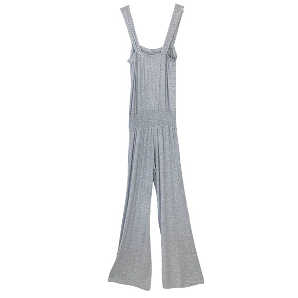 Anthropologie | NWOT Wide Leg Smocked Waist Jumpsuit Heather Gray Size S - Picture 2 of 12